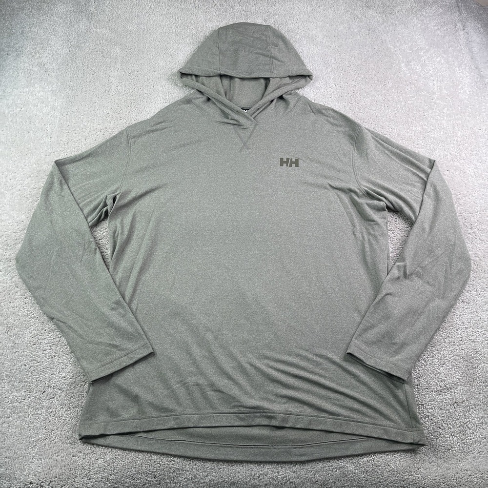 Helly Hansen Hoodie Mens 2XL Gray Performance Pullover Sweatshirt Hiking